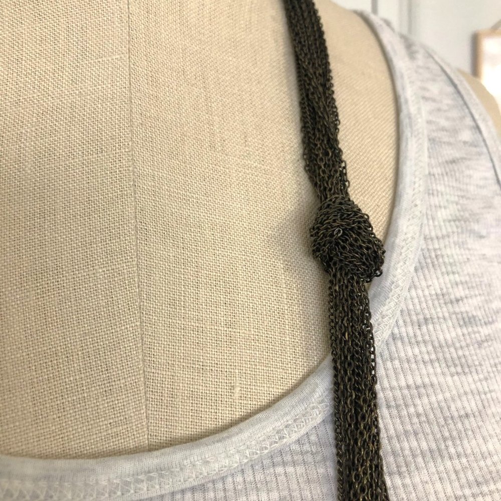 Striking Statement Black Braided Necklace - Picture 7 of 8